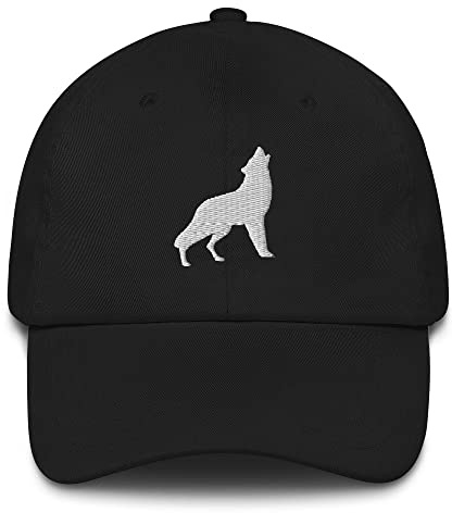 Generisch Baseball Cap mit Wolf Stickerei, Black, Kappe, Baseballcap, Basecap, Unisex