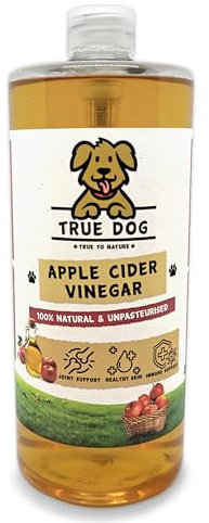 True Dog Apple Cider Vinegar for Dogs 1ltr | Unpasturised, Natural Dry Skin, Joint & Mobility Support for Older Dogs