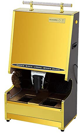 Q-FFL máquina pulidora de Zapatos Máquina Automática de Limpiabotas de Cuero y Metal con Cepillo Combinado Pulidor de Zapatos de Inducción Eléctrica, para el Centro Comercial del Vestíbulo del Hotel