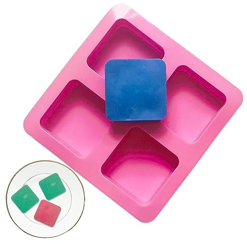 Halatua Moule à Savon en Silicone,Plateau antiadhésif à 4 grilles pour la Cuisson au Pudding | Cuisson Outils Cuisson Cuisine pour Graham Crackers Smores Chocolats à la Guimauve