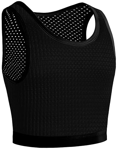 XUJI Transgender FTM Trans Traspirante Mezzo Binder per il seno (B, S)