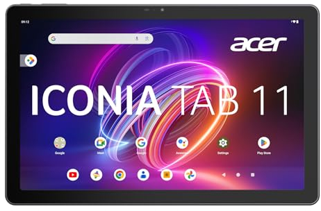 Acer Iconia Tab P11 (P11-11-86K4) Tablet 11 Zoll 2K Quantum Dot, QLED, IPS-Display - MediaTek MT8781, 8 GB LPDDR4X RAM, 128 GB Speicher, WLAN, Bluetooth 5.2, Kartenleser, Android 14, Iron Grey+ Hülle