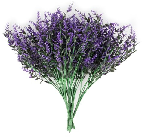 Fleurs de Lavande Artificielles, Bouquet Fleur Artificielle Decor, Fausse Plantes Artificielles pour Interieur Extérieur Mariage Jardin Décoratio - 9 Pcs/Violet