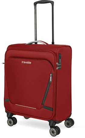 Travelite Jetpack Handgepäck Koffer 55x40x23 cm, für Lufthansa, Swiss & Austrian, 2,5 kg, leichtes Weichgepäck, 4-Rollen, Zahlenschloss, aufsteckbarer Trolley