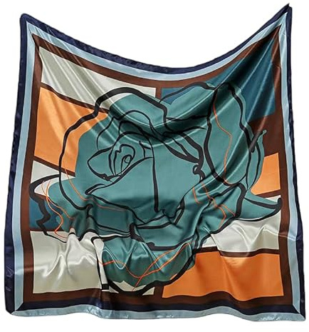 GIMIRO Dam Kvadratiskt Träskt Polyester-Seidenlook 70 x 70 cm, 70cm x 70cm
