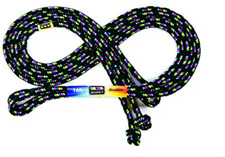 Just Jump It Black Confetti 16' Jump Rope - Double Dutch Jump Rope - Agility Play