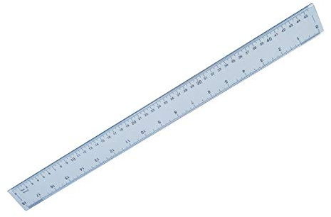 Hainenko Plastic Shatter Resistant Ruler 50 cm Clear