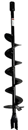 GardenTrax Earth Auger Spiral Drill Bit 6”(D) x 36”(L), Post Hole Digger with 7/8 Drive Shaft W/Fishtail Point