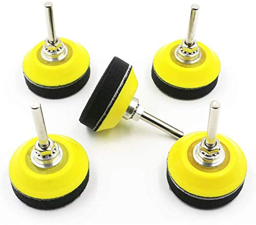 Sweetone Plateau de Ponçage, 5 Pièces 50mm Disques Abrasifs Assiette de Ponçage avec Fermeture Auto-agrippante, Plaque de Support de Ponçage Polissage pour Perceuse Meuleuse d'angle