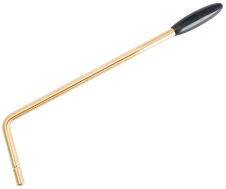 Musiclily Ultra 5mm Edelstahl Push-In Style Tremolo Arm Tremolohebel Whammy Bar für China Wilkinson M-Serie Tremolo Brücke, Gold mit Schwarz Kappe