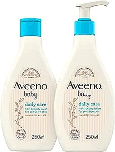 AVEENO Baby Daily Care Moisturising Lotion 250 ml & AVEENO Baby Daily Care Hair & Body Wash 250 ml