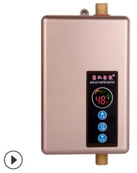 kyaoayo Durchlauferhitzer, Mini Tankless, Bad Küche Elektrische 220v 5,5 Kw 5v 30-55 °C Champagner Gold, für Home Küche Unter Der Spüle (Hell-Pink)