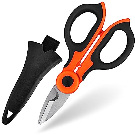 Guakiili Tijera para electricistas, Tijeras de acero con alto contenido de carbono, herramientas para el hogar, pelado de alambre, herramientas de corte para telas, papel y Cable