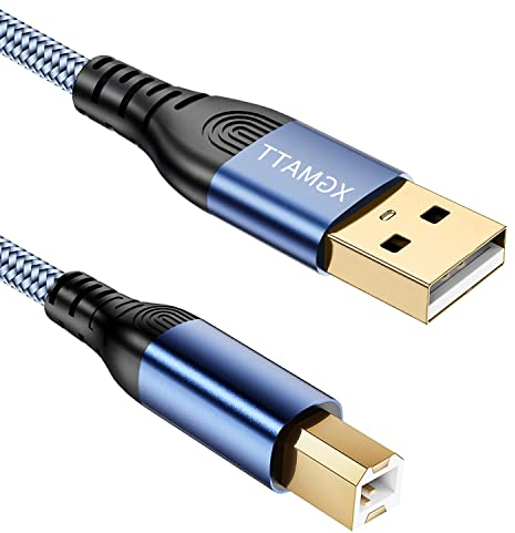 USB-Druckerkabel 6M,USB A auf USB B Drucker Kabel, USB 2.0 Typ B Kabel,Hochgeschwindigkeits-Scanner, kompatibel mit Lexmark, Dell, HP, Canon, Epson, Xerox, Brother, DAC und mehr, Blau
