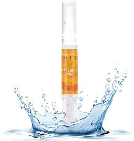 wodemate Lace Glue Pen for Wigs Portable | Waterproof Wig Glue Touch Up Travel Size | Invisible Hair Bonding Adhesive for Frontals & Closures Precision Tip Application, Humidity Resistant, 5ML