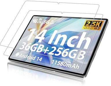 Protector de pantalla de vidrio templado tablet para MAXLEGEN M40 de 14 pulgadas, alta transparencia, resistente a los arañazos, antihuellas (2 unidades)