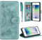 ivencase Lederhülle für iPhone SE 2022/2020 iPhone 8/7 Hülle und Schutzfolie, Premium Klappbar Handyhülle Flip Wallet, [Kartenfach] [PU Leder] [Ständer] Schutzhülle, Grün