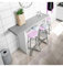 Genérico Mesa de Pared Plegable con Acabado Gris y Blanco, Escritorio para Espacios Pequeños, Barra de Cocina con Estante