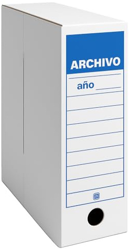 Klink Caja Archivo Plegable Tamaño Folio A4, Cartón Blanco, 2 Posiciones, Montaje Fácil, 36x25x10 cm, Archivador de Documentos Oficinas y Hogar (Pack 15 Uds.)