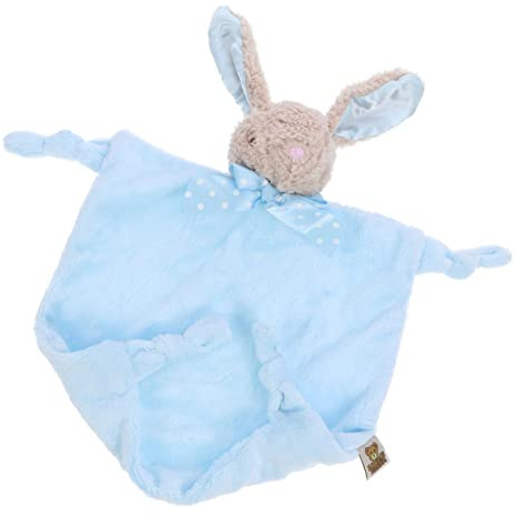 FUNOMOCYA Serviette de Toilette Apaisante Peluche pour Garçon Fille Ans Douce Éveil Lapin Bleu Nés Garçon et Fille