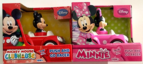 Disney Mickey Mouse and Minnie Mouse Push and Go Racer 2-Car Bundle