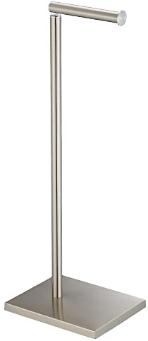 Toilet Paper Holder Stand, Free Standing Toilet Paper Roll Holder with Reserve for Bathroom, Stainless Steel DECLUTTR
