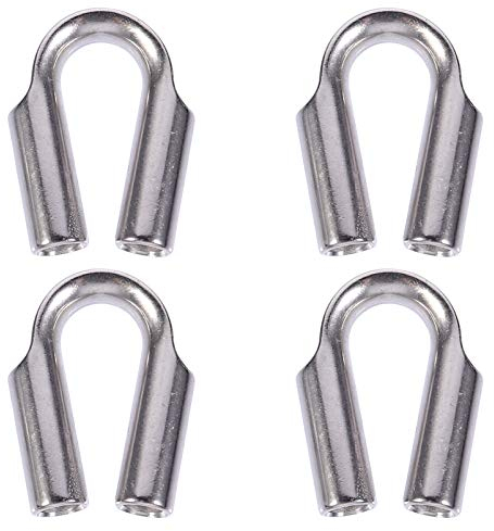 Angoily Edelstahl Kausche Drahtseilkauschen Stahlseil Kauschen Seil- Öse Fingerhüte für Windenseil Edelstahlseil Forstseil Naturseil 10mm 4 Stück
