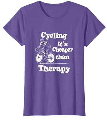 Cycling It's Cheaper Than a Therapy - Graphic Bicycle Design T-Shirt