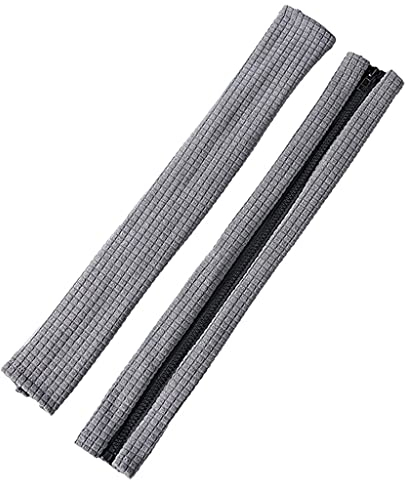 Baoblaze 2 Stück Armlehnenbezug Bürostuhl, Abnehmbarer Büro-Armlehnenbezug, Armlehnenschoner Schreibtischstuhl Armlehnen Schonbezug mit Reissverschluss für Bürostuhl, Dunkelgrau