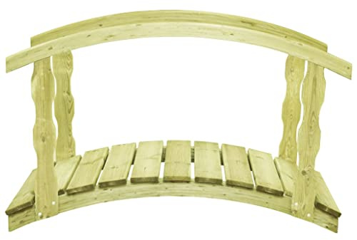 INLIFE Ponte da giardino con ringhiera 170×74×105 cm legno di pino impregnato