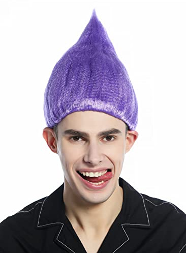 WIG ME UP - CW-057-P08 Perücke Damen Herren Karneval Halloween lila toupiert Troll Puck