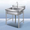 50/60 cm 50/60 cm Standküchenspüle, 304 Edelstahl Einzelbecken, quadratisches Einbauwaschbecken mit Wasserhahn für Badezimmer im Innen- und Außenbereich, Restaurant