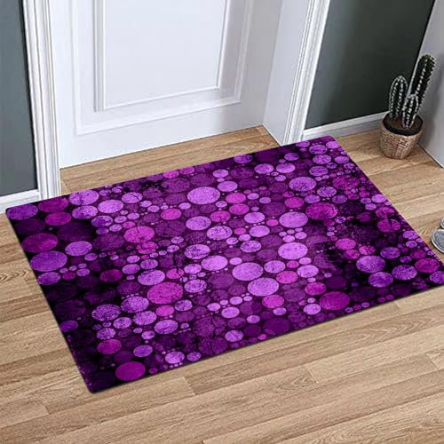 OHAGS nicht rutsches Badezimmermatten maschinenwaschbar, Ultra-weich und Wasser saugfähiger Badenteppich für Badezimmer,Aubergine, Lila und Flieder,60x90 cm
