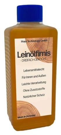 Leinölfirnis 250 ml | Dreifach gekochtes Holzöl | Lebensmittelecht zertifiziert | für Innen & Außen | Schutz für alle Holzarten