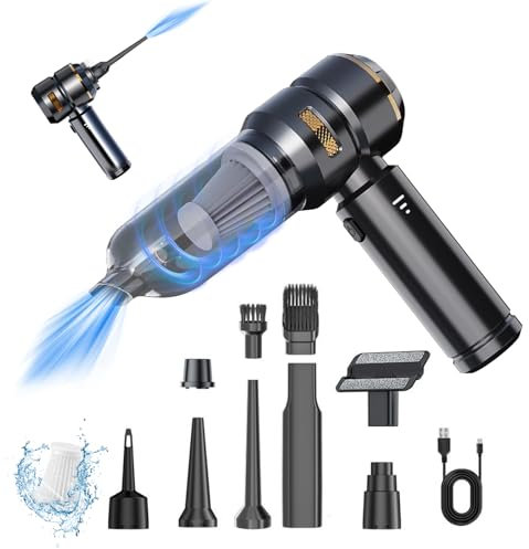 BelonLink Aspirador de Mano Sin Cable, 16000Pa/100W Aspirador Coche Potente Portátil, 6000mAh Aspiradora De Mano Multifunción, 3 Velocidades, USB Recargable, para Pelo De Mascotas, Coche, Hogar