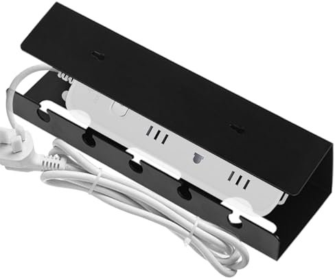 GkgWuxf Wire Management Tray - No Drill Mesh Cable Management Tray | Cable Basket Power Strip Management for Home, Study Room, Kitchen, Bathroom, Table