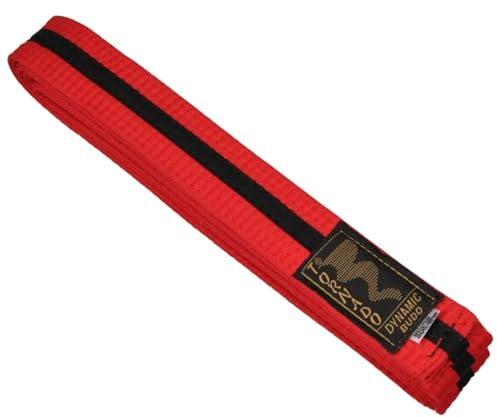 TEKKA BUDO Ceinture pour sports de combat avec bande centrale Rouge/noir 240 cm Bicolore Ceinture de Budo, Karaté, Judo, Taekwondo, Ju-Jutsu