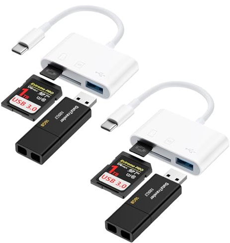 SD Card Reader 2Pack for iPhone 17 Pro Max Air 16e 16 15 Pro Max Plus,iPad