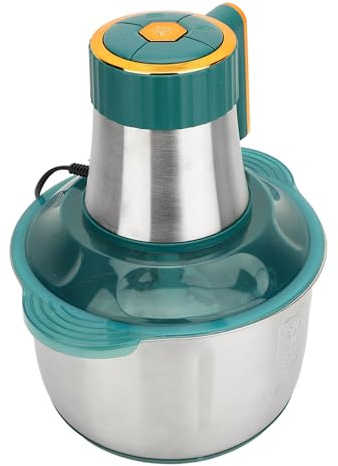 Luocute 5L Rostfritt Stål Köttkvarn 500W Stor Kapacitet 5 Blad Multifunktionell Elektrisk Matprocessor Vegetabilisk Chopper Kök Apparater för Hemkök Restaurang Slaktare (GREEN)
