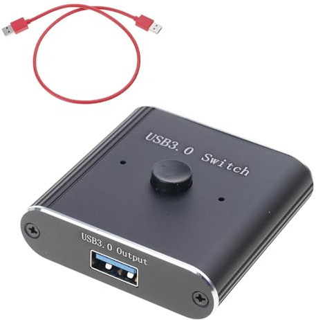 AMISENK Commutateur USB 3.0 partage sans problème des périphériques USB entre 2 ordinateurs pour la maison, le bureau et l'école Commutateur USB à vitesse rapide