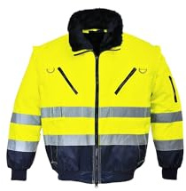 Portwest Blouson pilote 3 en 1 haute visibilité, Couleur: Jaune/Marine, Taille: 5XL, PJ50YNR5XL