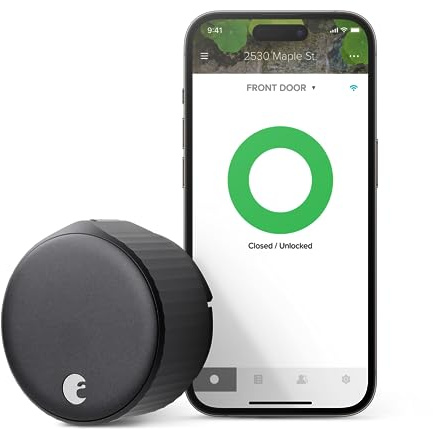 August Wi-Fi, (4th Generation) Smart Lock – Fits Your Existing Deadbolt in Minutes, Matte Black