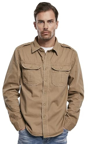 Brandit Vintage Shirt Long Sleeve, color: camel, size: L