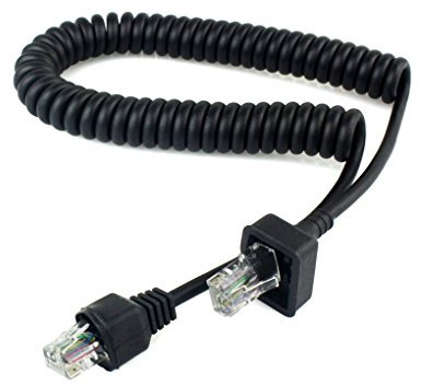 Stebela Microphone Câble Ligne Main Mic 8 Broches pour Kenwood TK-7100, TK-768G, TK-862G, TK-762G, TK-8100 Radios - Noir - Professionnels - Accessoire pour Talkie-Walkie - Câble Microphone
