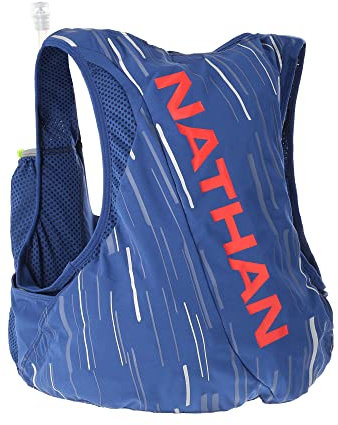 Nathan Men's Pinnacle Race Vest 4L Hydration Pack, Two 20 oz Soft Flasks, Running, Hiking, Water-Resistant, Moisture Wicking, Adjustable Straps
