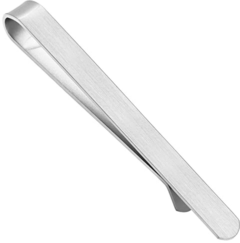 2.5 Inch Tie Clips for Men's Traditional Tie in Gift Box, Tie Bar & Pins Set for Larger Width Necktie in Black Red White Blue Color, Birthday Anniversary Christmas Valentine's Day Gift