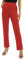 EXCHIC Damen Business Büro Gerades Bein Arbeits Hosen Freizeit Elastische Taille Hosen mit Taschen(S, Rot)