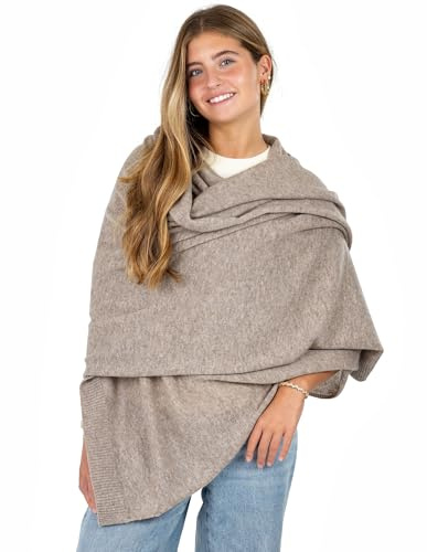Cashmere Wool Blend Wrap for Women, Pashmina Shawl Scarf Travel 78x27