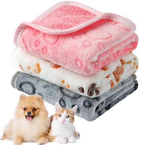 CIYIN 3 Stück Hundedecke, Kleine Flauschige Hundedecke,Hundedeckes Katzendecke Welpendecke Waschbar,Katzendecke Haustierdeckes für Kleine Mittlere Hunde und Katzen (60x40cm)