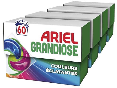 Ariel PODS Grandiose Couleurs Éclatantes, Lessive en Capsule, 15 Lavages, Idéal Pour Les Lessives Mixtes, Dissolution Rapide Même à Froid, Fabriqué en France